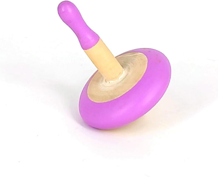 Spinning Tops for Kids 2 3 4 5+ Year Old, Set of 3 Wooden Montessori Toys, Improves Hand Eye Coordination, Great for Sensory Play, Eco-Friendly 100% Child Safe (Red/Blue/Yellow)