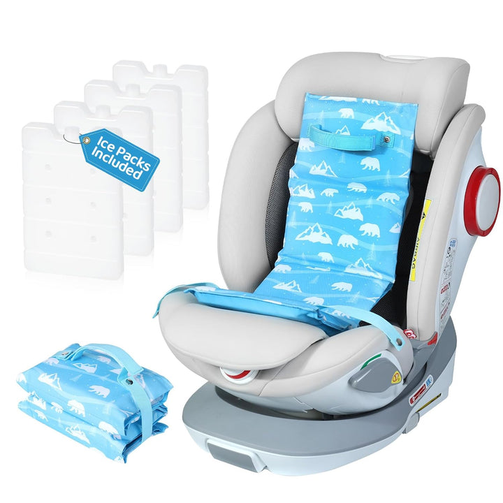 Car Seat Cooling Pad for Toddler with Removable Ice Pack, Summer Baby Cooling Pad for Car Seats and Strollers, Portable Carseat Cooler Ice Cushion, Keeping Baby Cool in the Summer, Gray