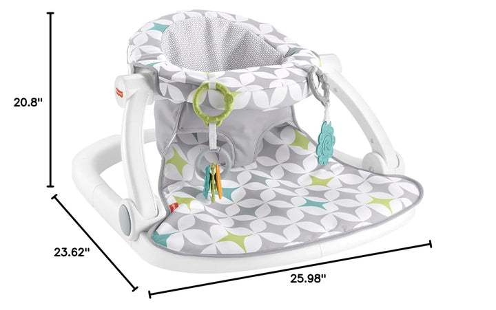 Portable Baby Chair Sit-Me-Up Floor Seat with Developmental Toys & Machine Washable Seat Pad, Starlight Bursts