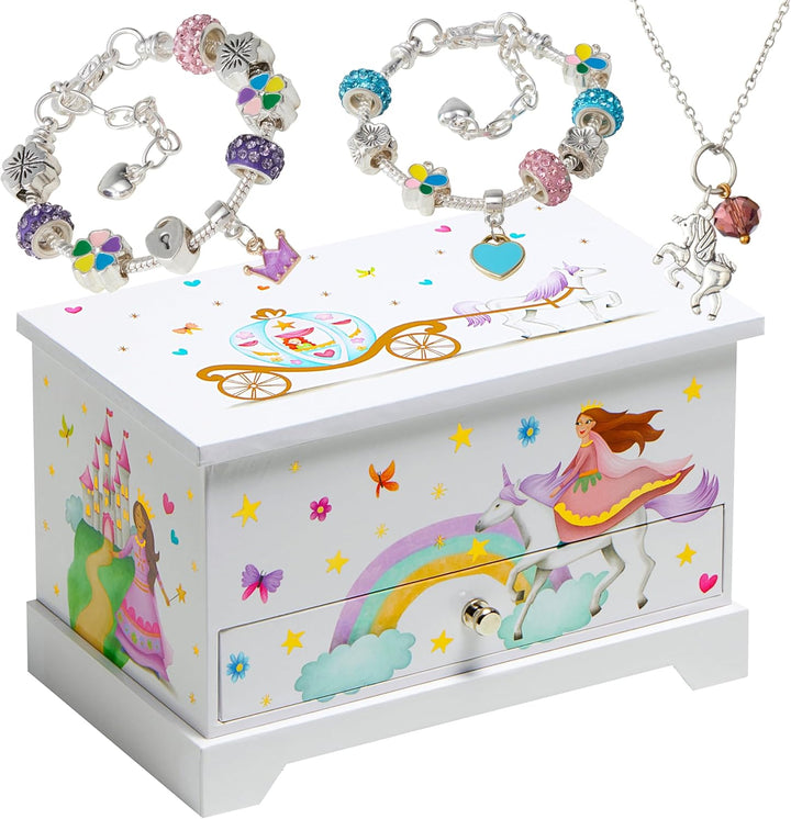 Kids Jewelry Box for Girls, Little Girls Jewelry Box, Unicorn and Ballerina Dancing Music Box