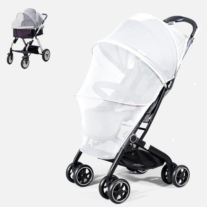 UPF50+ Sunshade Stroller Cover, Universal Breathable 3D Baby Mosquito Net, 2-In-1 Stroller Sun Shade with Two-Way Zipper, UV Protection, Privacy Netting for Stroller