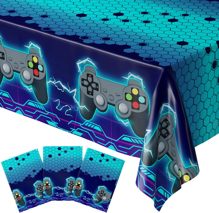 Pixel Miner Table Cover (Pack of 3) - 54"X108" XL - Gamer Party Supplies, Mining Craft Party Decorations