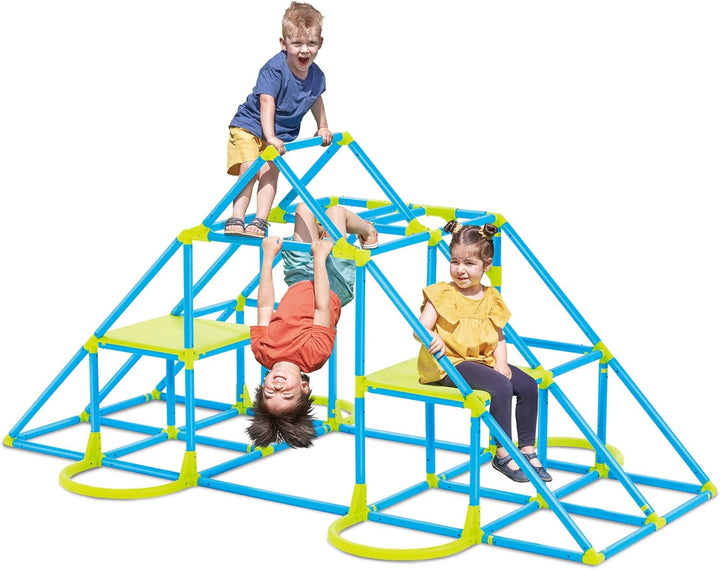 Monkey Bars Climbing Dome - Sturdy & Portable Jungle Gym for Kids, Backyard Playset for Toddlers, Active Outdoor Fun for Kids Ages 3 to 8 Years Old, Lightweight & Easy Assembly, Green/Blue