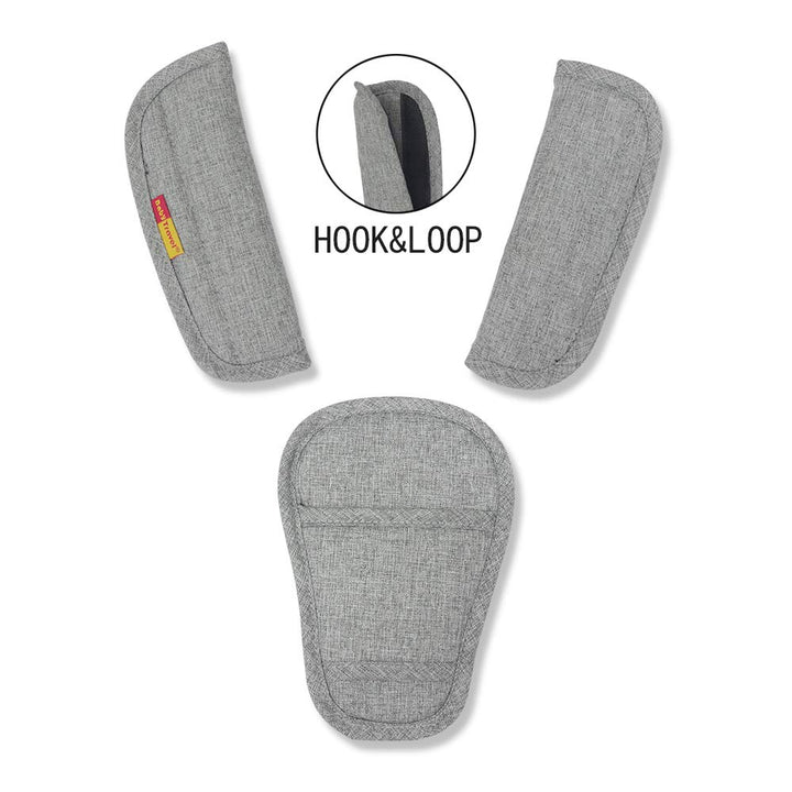 Baby Stroller Seatbelt Crotch Cushion Black 2 Piece, Universal Pram Belt Pads for Newborns Infants Kids, Pushchair Seat Belt Crotch Covers
