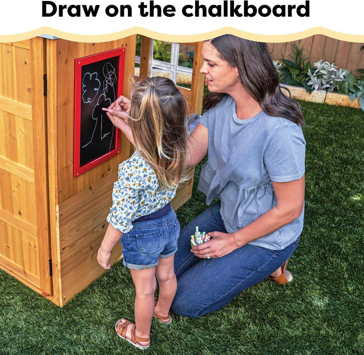 Modern Outdoor Wooden  with Picnic Table, Mailbox and Outdoor Grill ,Gift for Ages 3+