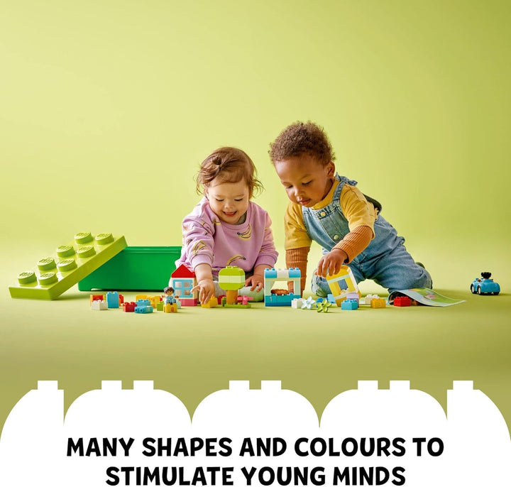 DUPLO Classic Brick Box Building Set - Features Storage Organizer, Toy Car, Number Bricks, Build, Learn, and Play, Great Gift Playset for Toddlers, Boys, and Girls Ages 18+ Months, 10913
