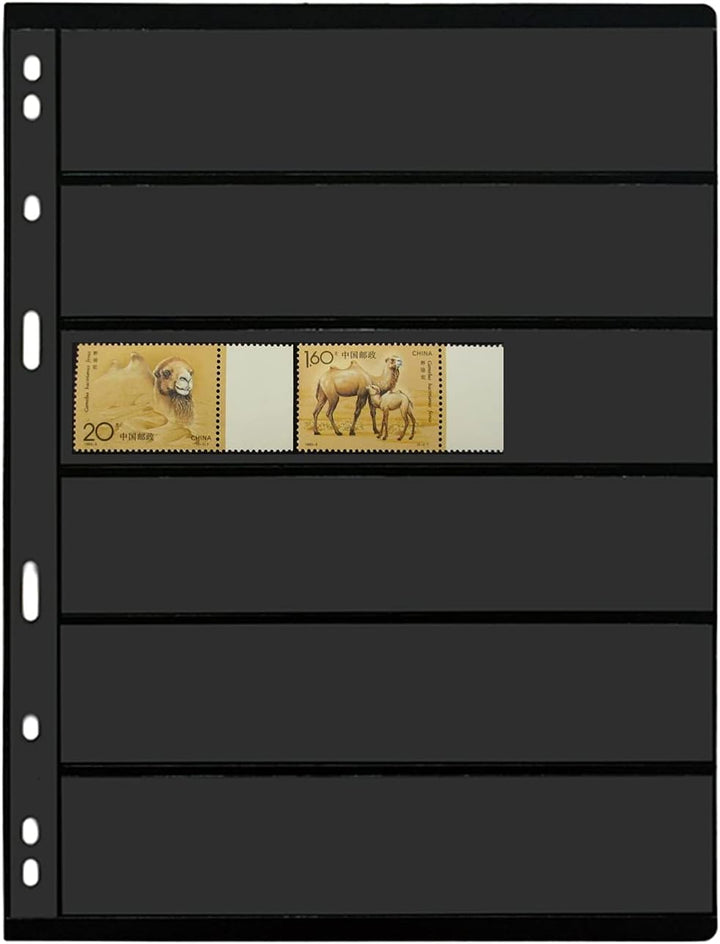 20 Sheet Stamp Pages, 1 Rows Pages for Stamp Collectors, 9-Hole Standard Page Fit Stamp Album Binder, Professional Pack