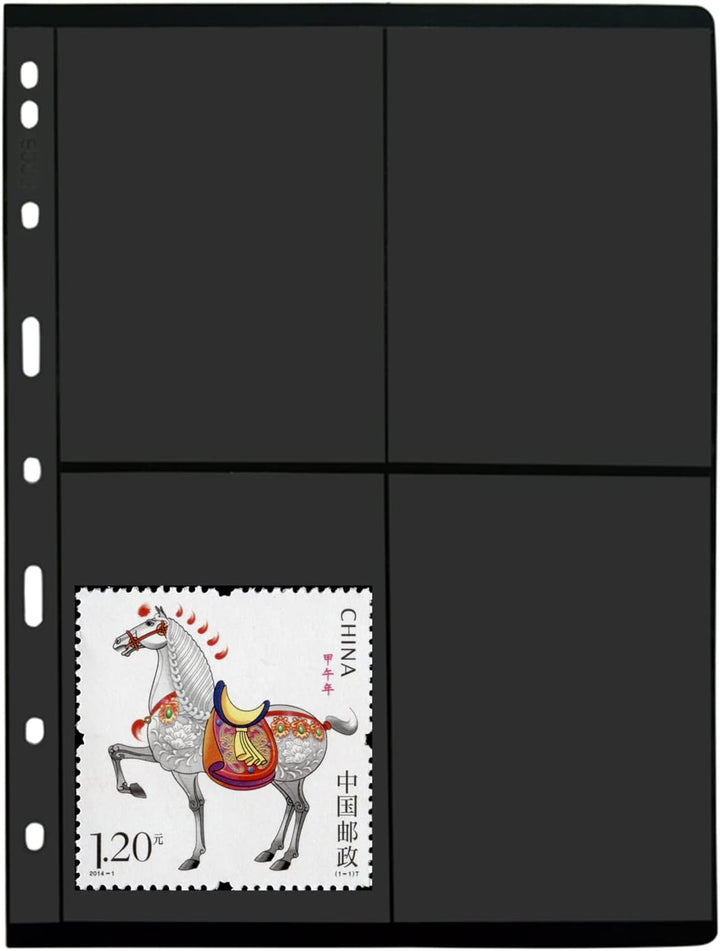 20 Sheet Stamp Pages, 1 Rows Pages for Stamp Collectors, 9-Hole Standard Page Fit Stamp Album Binder, Professional Pack