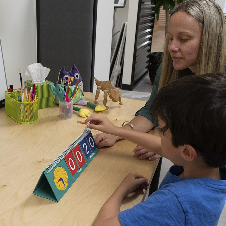 Time Flip Chart - Teaching Clock for Kids - Learn to Tell Time with Analog and Digital Formats