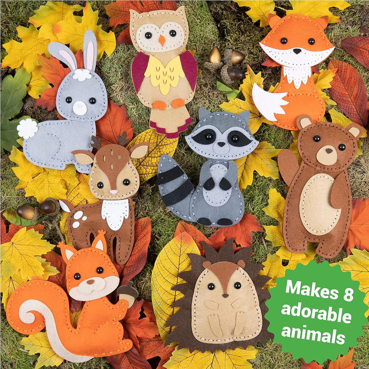 Sewing Kit for Kids, Fun and Educational Animal Craft Set for Boys and Girls Age 7-12, Sew Your Own Felt Animals Craft Kit for Beginners, 165 Piece Set