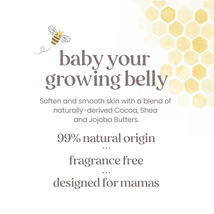 Mama Belly Butter Stretch Mark Cream for Pregnancy Massages Body & Reduces Scar Appearance, Prenatal & Postnatal Tummy Skin Care, Shea Butter & Vitamin E Rich Formula, 6.5 Oz Tub