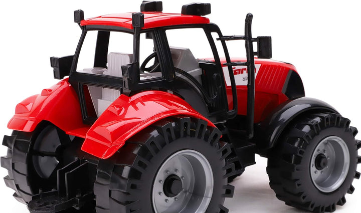 ⓡ Friction Powered Farm Tractor with Opening Bonnet - Available in Pink, Blue, Red & Green (RED)