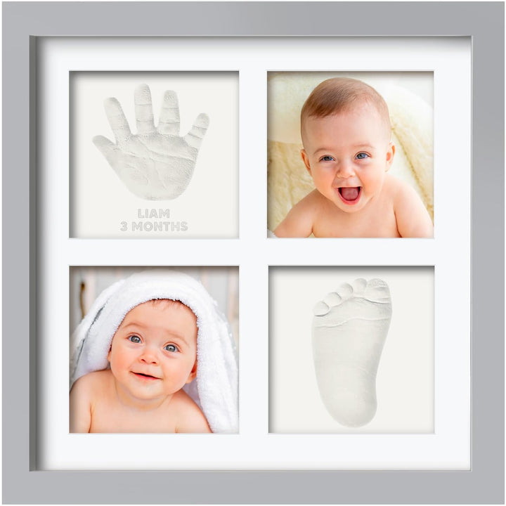 Baby Hand and Footprint Kit - Quick Dry Clay Baby Footprint Kit, Newborn Keepsake, Nursery Picture Frame for Boys, Girls, Personalized Gifts for Shower & Registry, New Mom Gift (Alpine White)