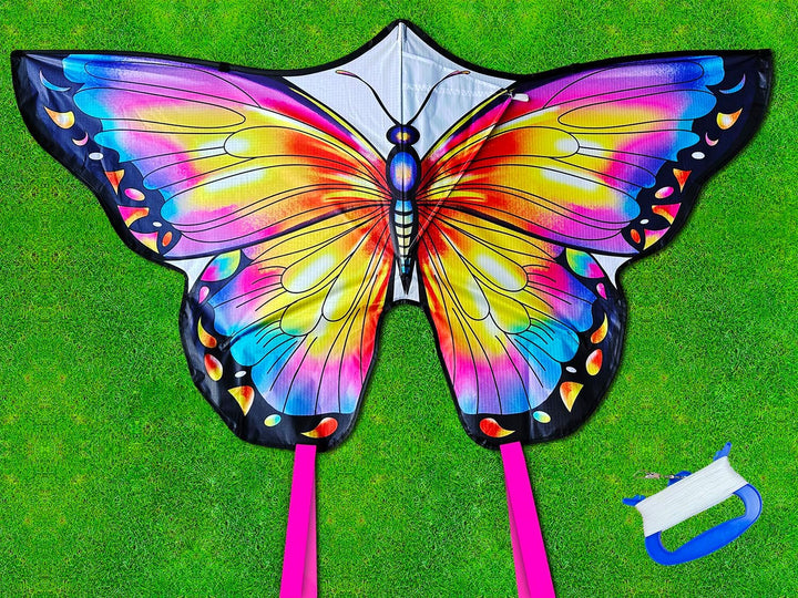 Butterfly Kites for Kids & Adults,55" X 28" Large Beginner Kite for Kids Ages 4-8,Easy to Fly for Beginners, Each Kite with 300Ft Line Handle,Beach Kites for Outdoor Activities & Family Trip