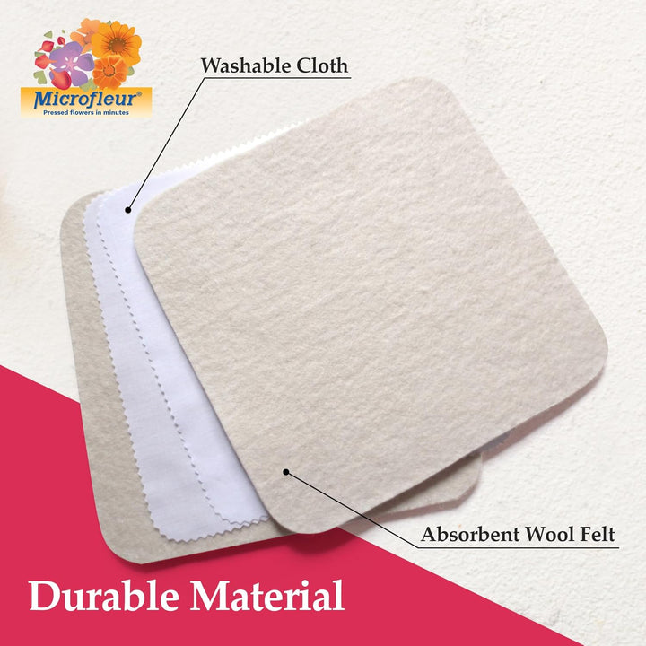 Microwave Flower Art Press Kit for Kids and Adults - DIY with Washable Absorbent Cloth, Ideal for Plant Lovers 5" (13 Cm)