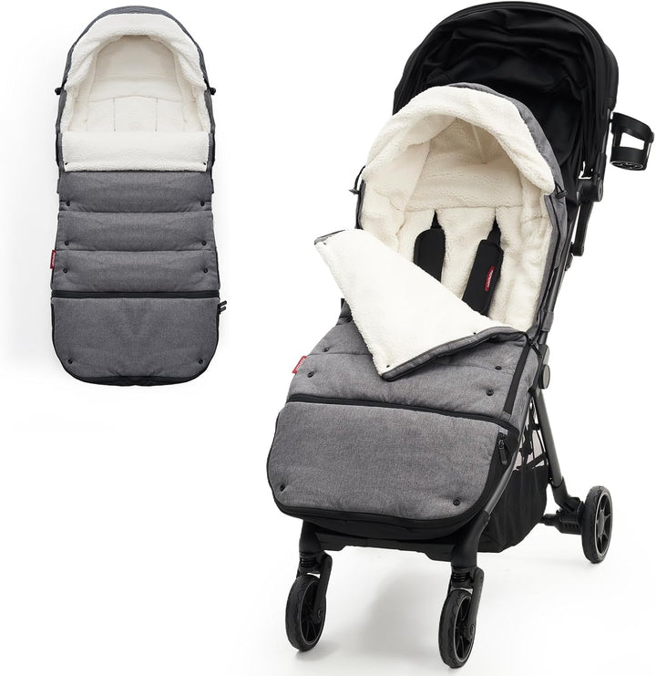 Stroller Footmuff | Universal, Weather-Proof, Warm Stroller Bunting Bag | Extendable Winter Cover | Adjustable Buckle