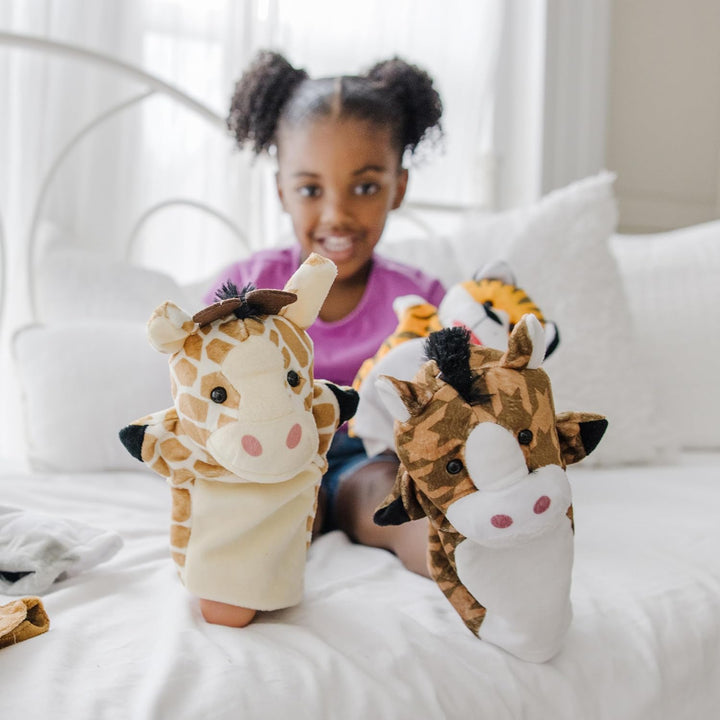 Animal Hand Puppets (Set of 2, 4 Animals in Each) - Zoo Friends and Farm Friends