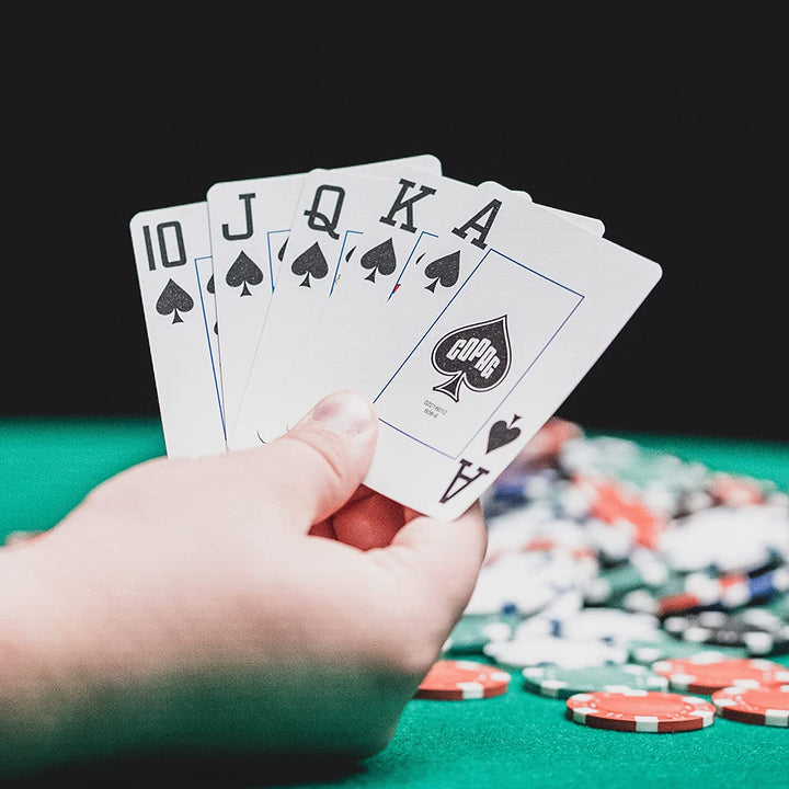 1546 Design 100% Plastic Playing Cards, Poker Size (Standard) Red/Blue (Jumbo Index, 1 Set)