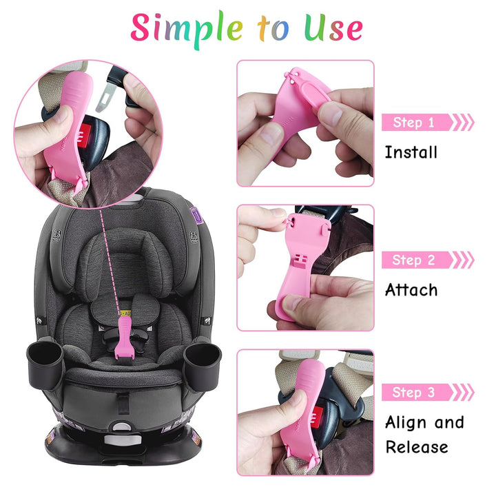 Buckle Release Tool, Easy Unbuckle Tool Button Pusher for Older Kids, Seniors, Long Nails, Quickly Unbuckle Your Kids in School Drop-Offs and Travel, Fits 5 Point Harness & All Button Buckles