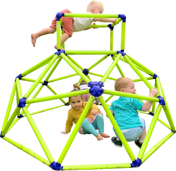 Monkey Bars Climbing Dome - Sturdy & Portable Jungle Gym for Kids, Backyard Playset for Toddlers, Active Outdoor Fun for Kids Ages 3 to 8 Years Old, Lightweight & Easy Assembly, Green/Blue
