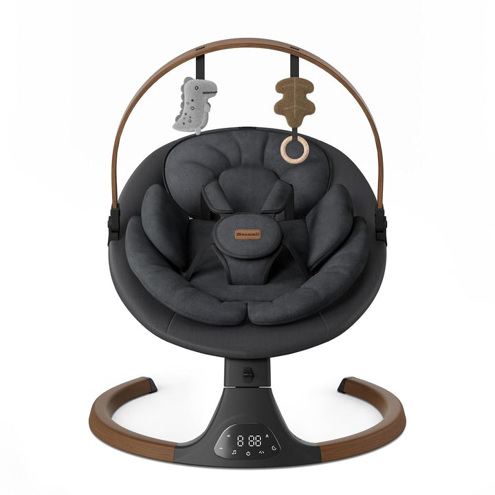 Baby Swings for Infants,  Baby Swing, Bluetooth Infant Swing with Music Speaker, 5 Speeds and Remote Control, Indoor & Outdoor Use (Beige)