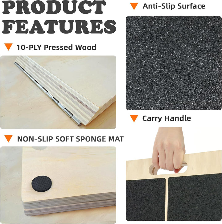 Portable Slant Board for Calf Stretching Squats Calf Stretcher Physical Therapy Equipment Adjustable Incline Board for Knees Ankle Heel Feet Leg