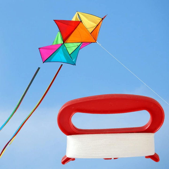 10 Pack Kite String Handle with 98Ft Line Red Mini Kite Spool Flying Accessories for Kids and Adults (L, Width: 11.5CM/4.53 Inch)