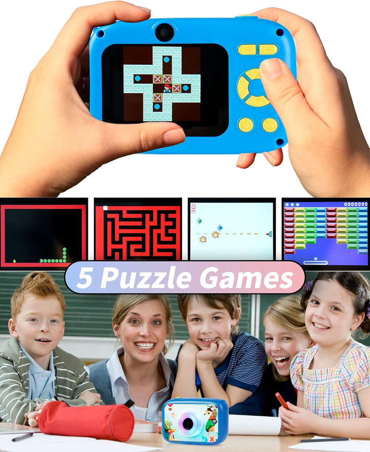Kids Camera, HD Digital Video Camera for Kids 3-9, 2.4 Inch Display Selfie Toddler Camera Toy with 32GB SD Card, Christmas Birthday Gifts for Boys and Girls