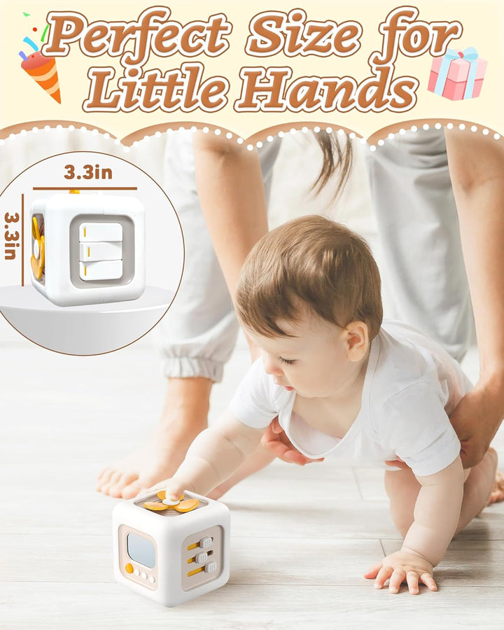 6 in 1 Busy Cube Montessori Toys for 1 Year Old Boy, Baby Sensory Toys for Ages 1-3, Toddler Learning Activities Travel Toy Birthday Gift for 1 2 3 Year Old Boy Girl