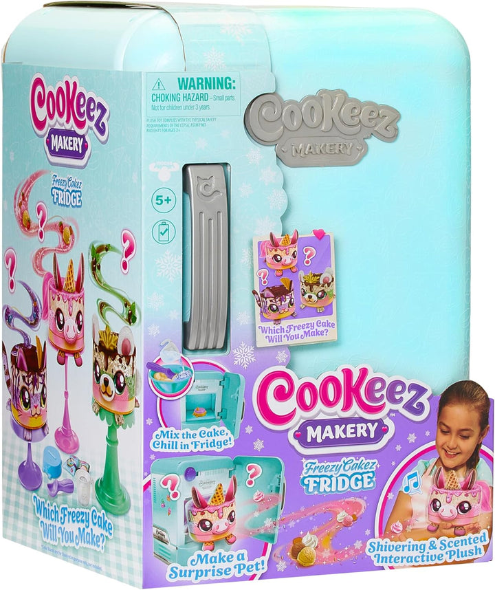 Freezy Cakez. Mix & Decorate Your Plush Best Friend! Place Your Cake Mix in the Freeze and Be Amazed When a Scented, Shivering, Interactive Plush Friend Comes Out. Styles May Vary