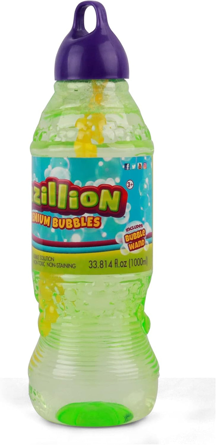 Bubbles, Original Bubble Solution 1L - Create Bubbles with Premium Formula & 7-In-1 Bubble Wand - Non-Toxic & Safe