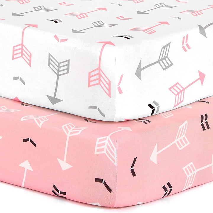 Pack N Play Sheets,  2 Pack Mini Crib Sheets,Stretchy Portable Fitted Playard Sheet Set, Convertible Playard Mattress Cover,Ultra Soft Breathable Material,Elephant Whale