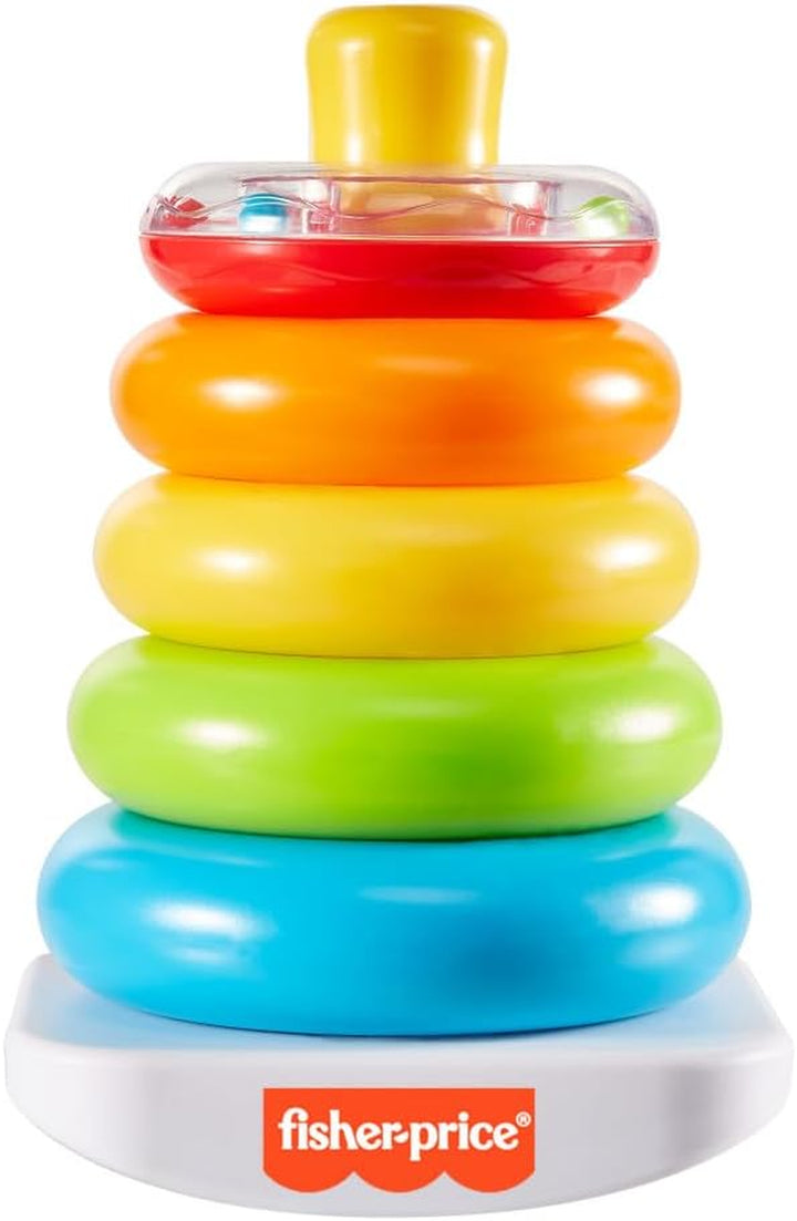 Baby Stacking Toy Rock-A-Stack, Roly-Poly Base with 5 Colorful Rings for Ages 6+ Months