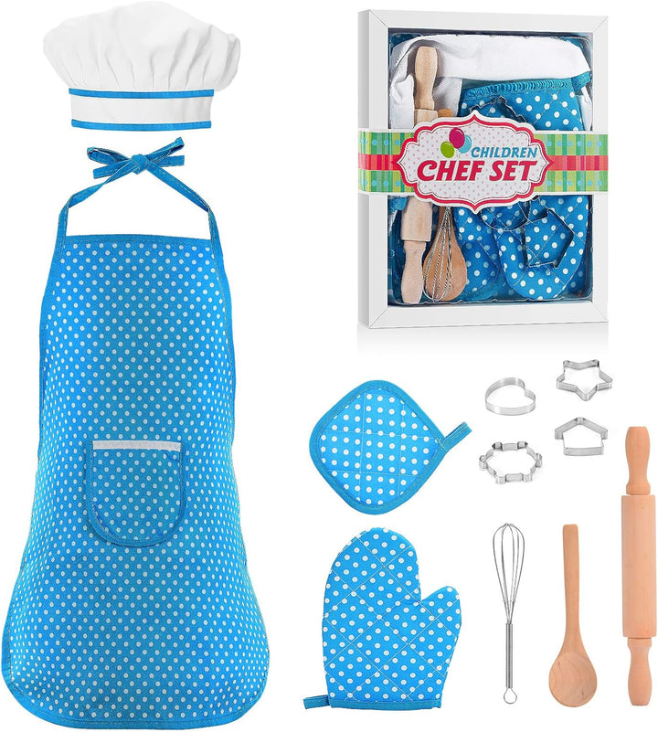 Gifts for 2-8 Year Old Girls Boys,Chef Costume Set Kids Apron for Girls Toddler Birthday Xmas Gifts for Kids Stocking Stuffer