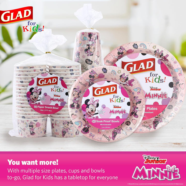 for Kids Disney Mickey & Friends Disposable Paper Cups, Pink Minnie - Heavy Duty, Soak Proof, Kid-Friendly Paper Cups for Drinking and Everyday Use, 9 Ounce, 24 Count