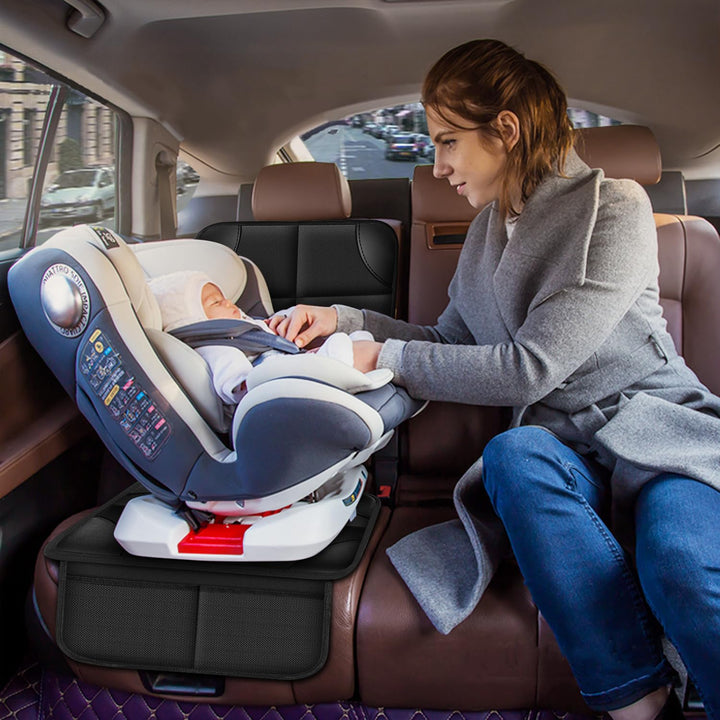 Car Seat Protector for Child Car Seat, Durable 600D Fabric Waterproof Car Seat Cover with Thick Pad Non-Slip Backing (No Imprints)
