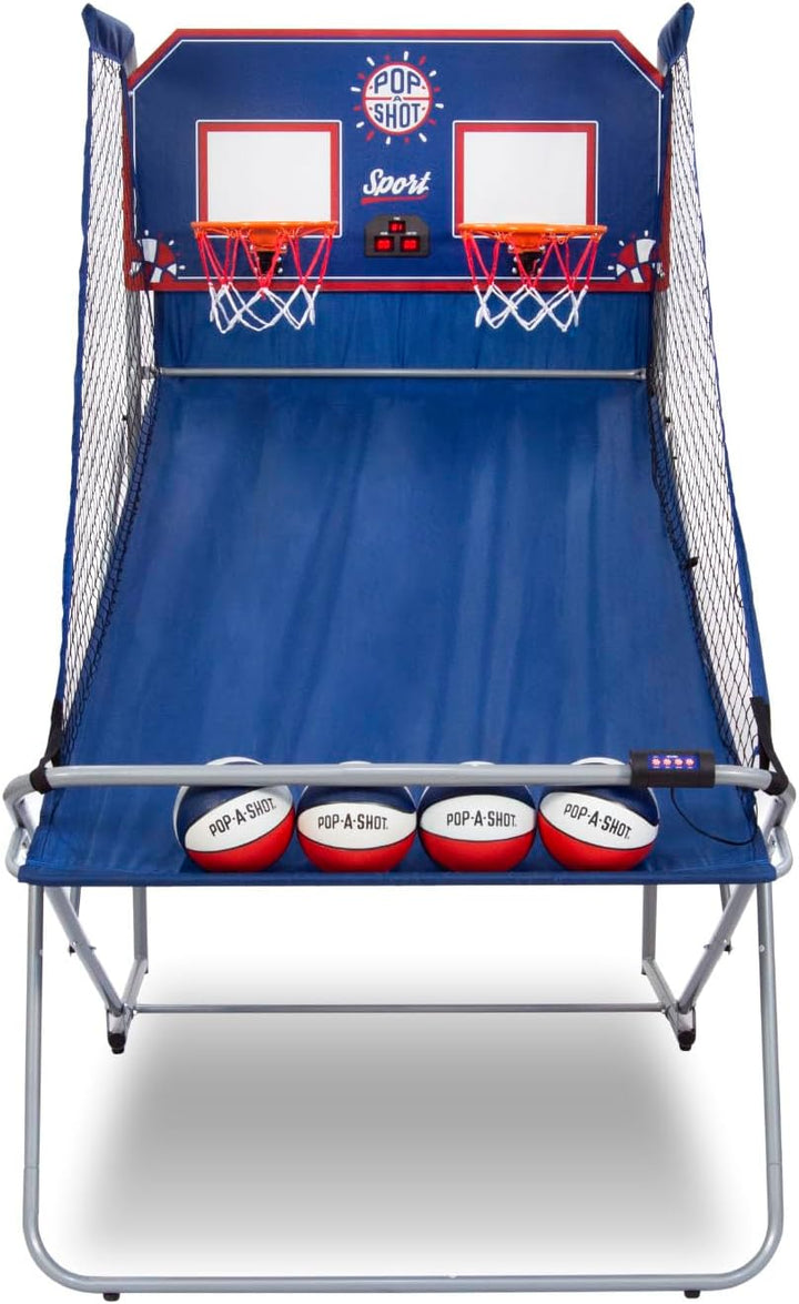 - Dual Shot Sport | Arcade Basketball Game for Home | Paddle Scoring Hoop, 10 Game Modes, 4 Balls | Foldable for Easy Storage | Fun for All Players