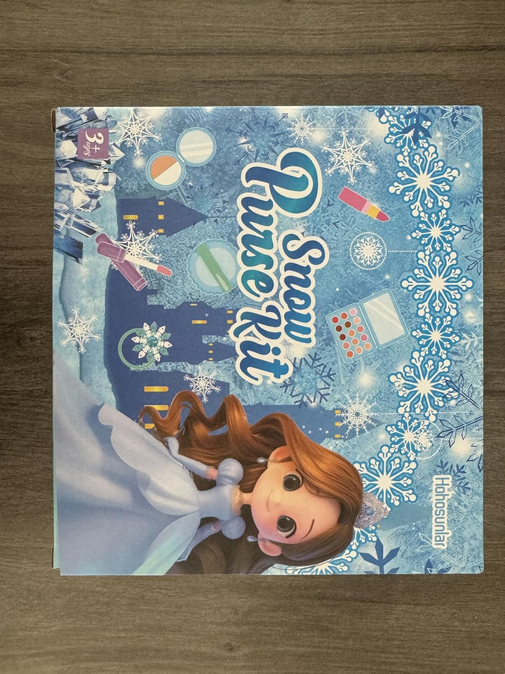 Play Purse for Little Girl, Princess Frozen Toy Purse with Accessories, Pretend Makeup Set, Handbag, Wallet, Water Bottle, Birthday Toy for Girl 3 4 5 6 7 8 Year Old