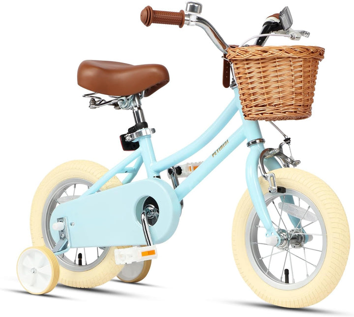 Girls Bike with Basket for 2-12 Years Old Kids, 12 14 16 18 20 Inch Bicycle with Bell Training Wheels, Multiple Colors