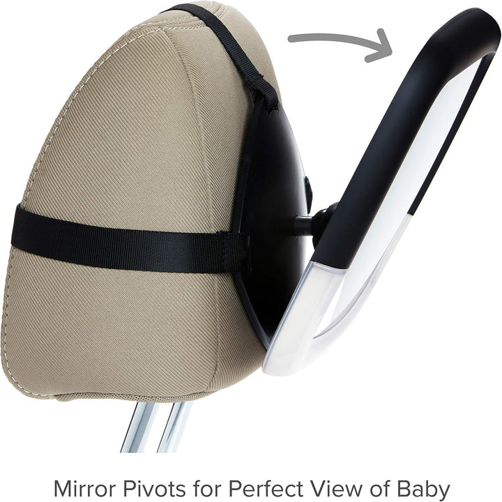 Baby Car Mirror for Rear Facing Car Seats, Night Light LED Pivot 360 Baby In-Sight Adjustable Auto Mirror, Black