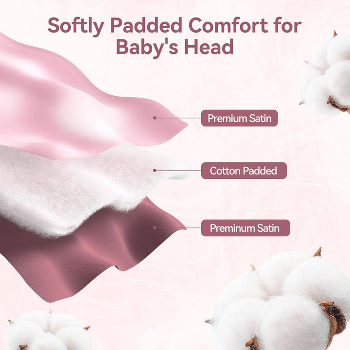 Silk Head Carseat Cover for Baby:  Satin Car Seat Head Cover for Babies Headrest Protector 2Pcs Pink for Girls Infant Sleeping Hair Protection