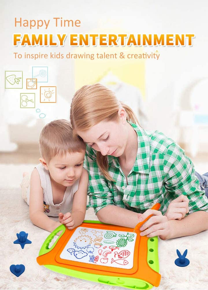Magnetic Drawing Board for Toddlers,Travel Size Toddlers Toys a Etch Toddler Sketch Colorful Erasable with One Carry Bag Magnet Pen and Three Stampers