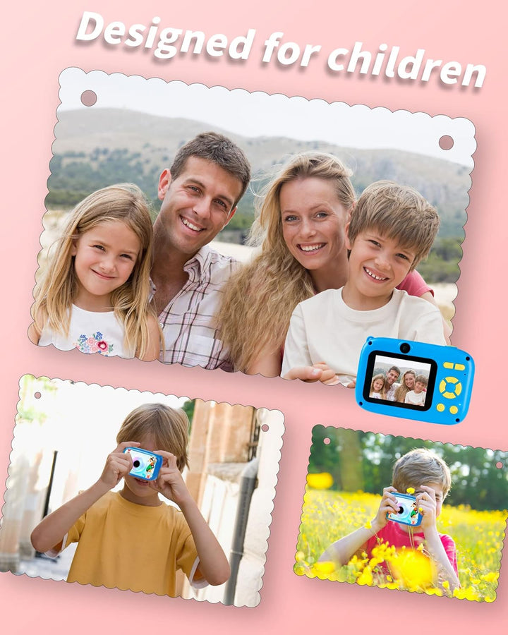 Kids Camera, HD Digital Video Camera for Kids 3-9, 2.4 Inch Display Selfie Toddler Camera Toy with 32GB SD Card, Christmas Birthday Gifts for Boys and Girls