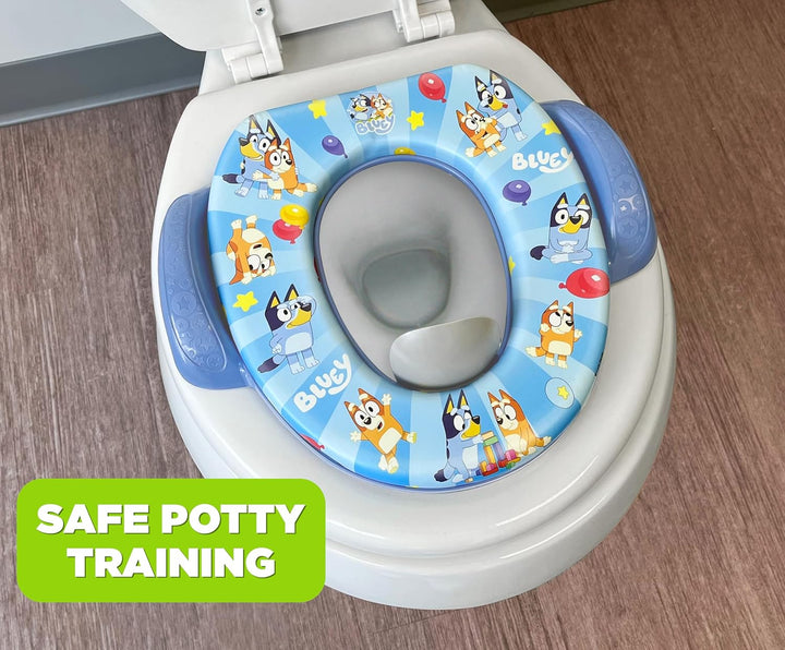 Bluey Soft Potty Seat - Potty Training Toilet Seat, Soft Cushion, Baby Potty Training, Safe, Easy to Clean