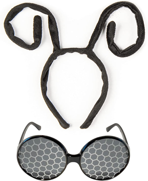 Bug Antenna Headband and Glasses - Insect Costume Headbands for Women and Kids - Bug Glasses and Headpiece - Moth Costume Accessories
