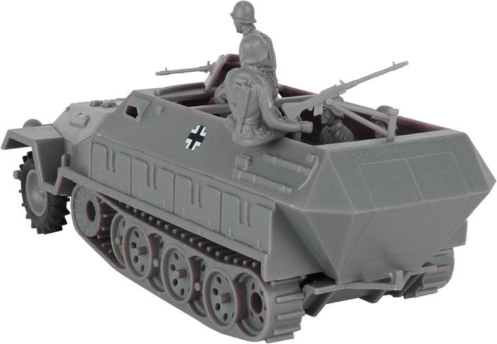 BMC CTS WW2 German Hanomag Halftrack - 5Pc Gray Plastic Army Men Armored Vehicle