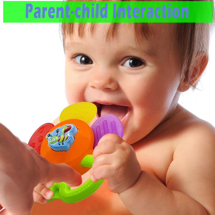 Baby Toys 0-6 Months Infant Toys 0-3 Months Infant Rattles Baby Rattle Teether Toy Set with Storage Box Musical Rattles for Newborn Boy Girl Gifts Set with Baby'S First Rattle Teether (11Pcs)