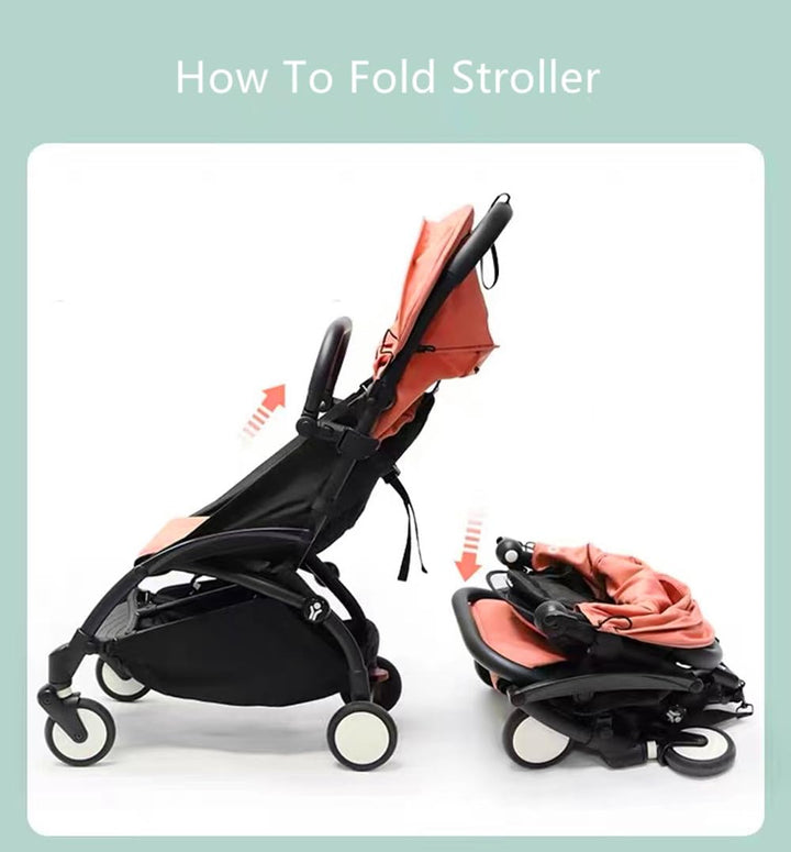 Adjustable Angle Baby Stroller Bumper Bar, Armrest, Handle, Crossbar Accessories Just for BBZ YOYO/YOYO2 with Black Smooth Leather Cover