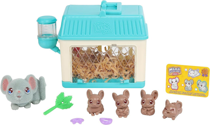 Bunny Mama Surprise Toy Set, Hutch Interactive Animal Playset with 3 Surprise Babies, 20+ Sounds, Bunny Accessories for Girls Ages 3+