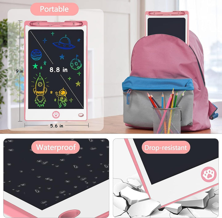 LCD Writing Tablet for Kids 8.8 Inch, Toys for Girls Boys Drawing Pad for 3 4 5 6 7 Year Old Kids Toys, Children’S Day Gift Toddler Doodle Board Travel Essentials, Birthday Gift for Children
